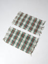 vintage plaid accent rugs pair