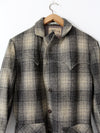 vintage 1950s Chippewa Falls Woolen Mills plaid wool coat