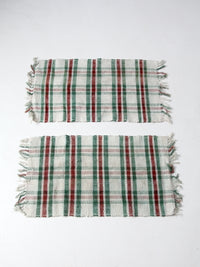 vintage plaid accent rugs pair