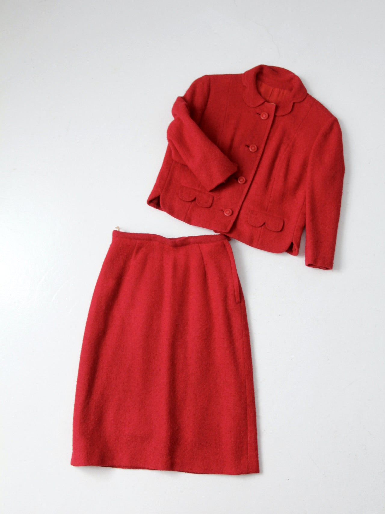 vintage 60s boucle skirt suit
