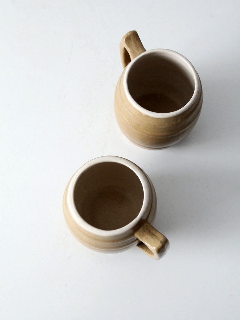 vintage studio pottery mugs pair