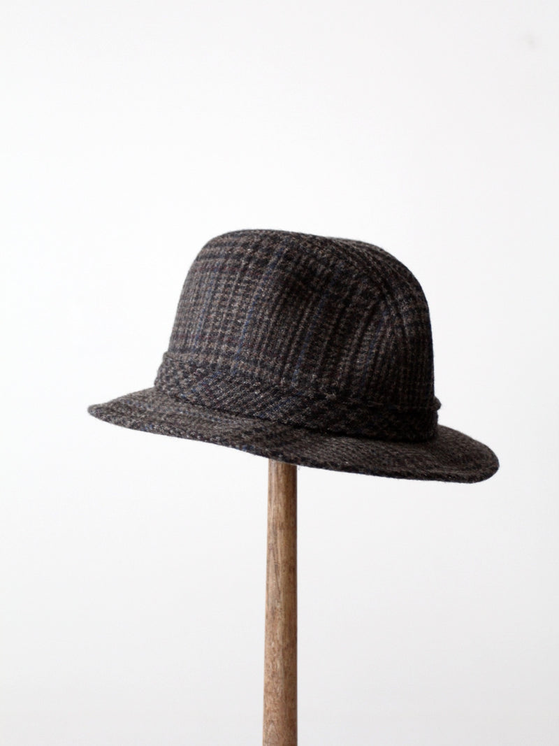 vintage Stetson plaid wool fedora