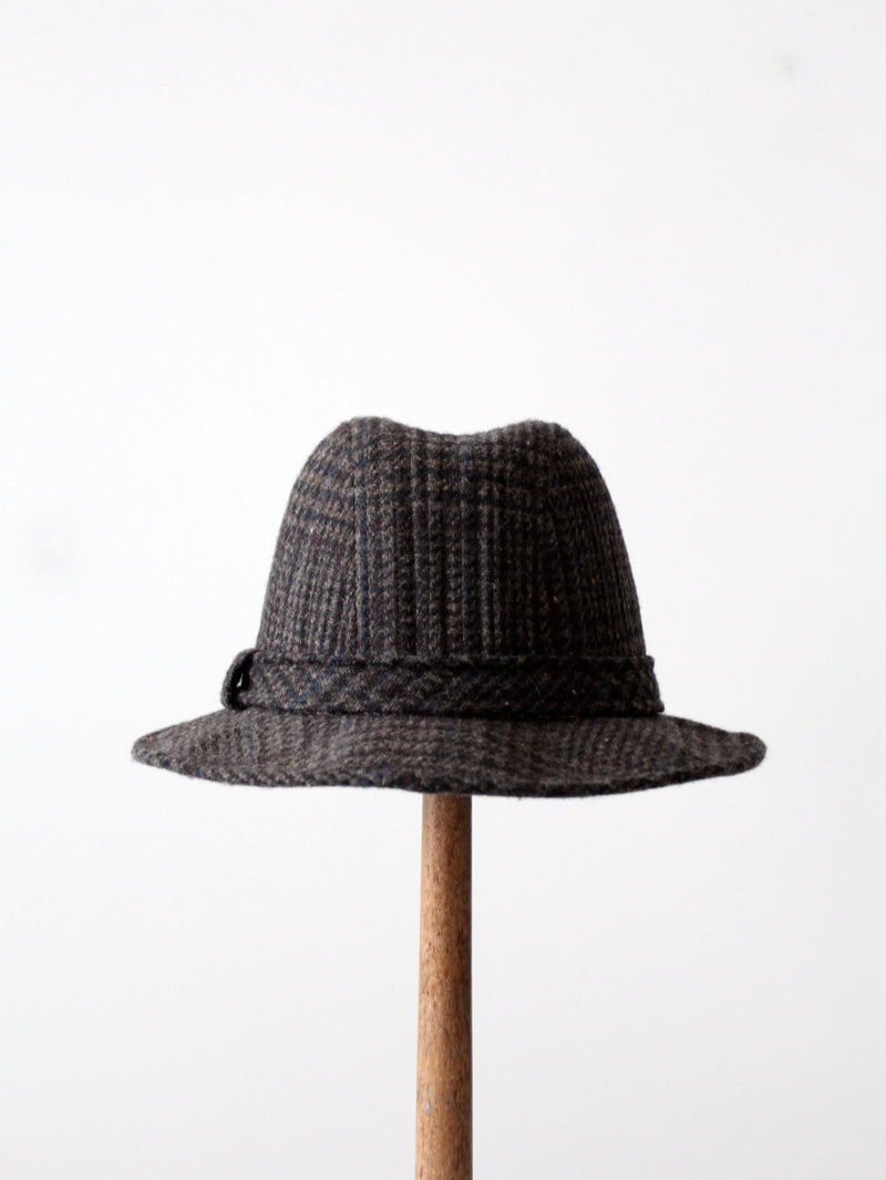 vintage Stetson plaid wool fedora