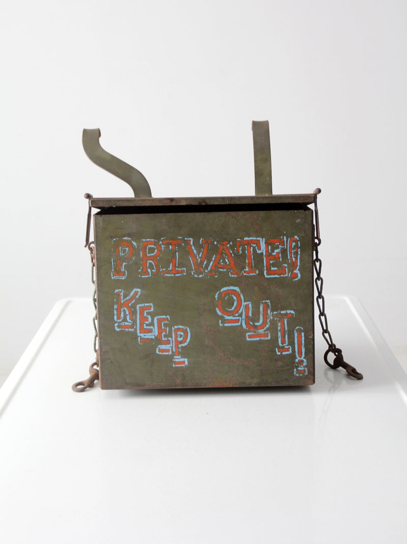 vintage Private Keep Out metal box