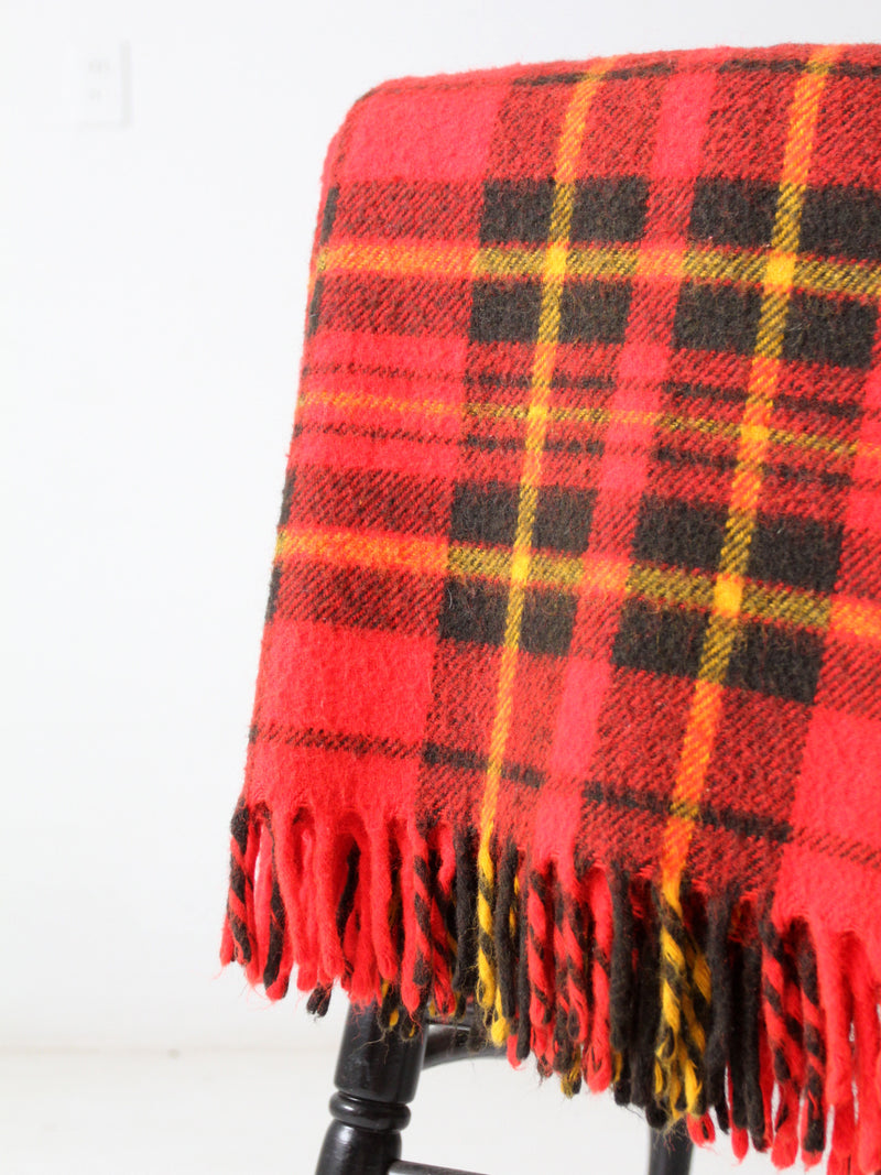 vintage plaid throw blanket