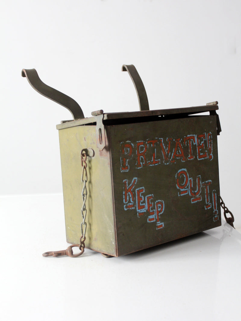 vintage Private Keep Out metal box