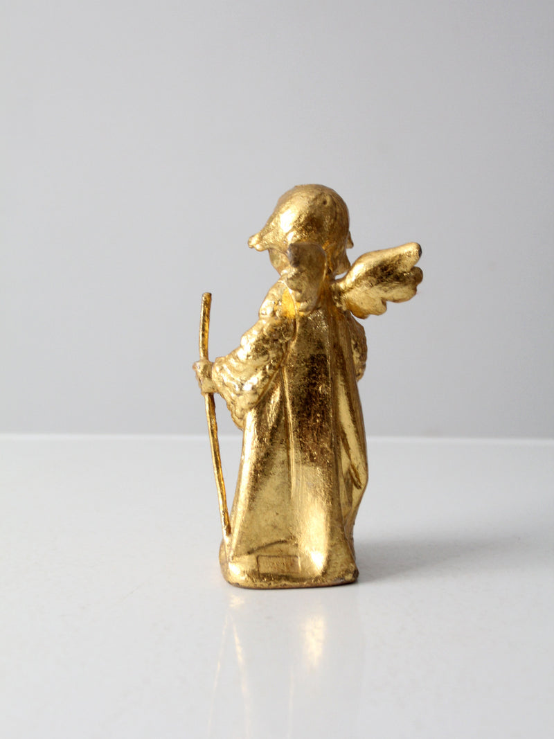 vintage Fontanini gold angel shepherd with lamp