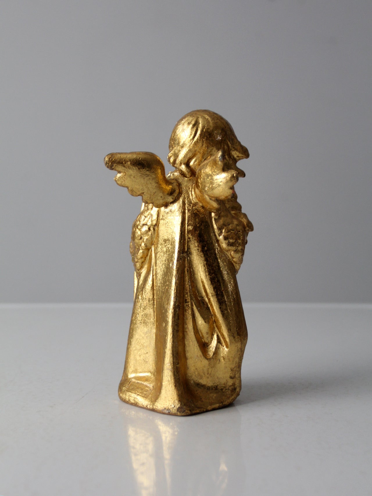 vintage Fontanini gold angel shepherd with lamp