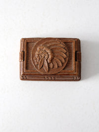 vintage Syroco style valet box with Indian chief