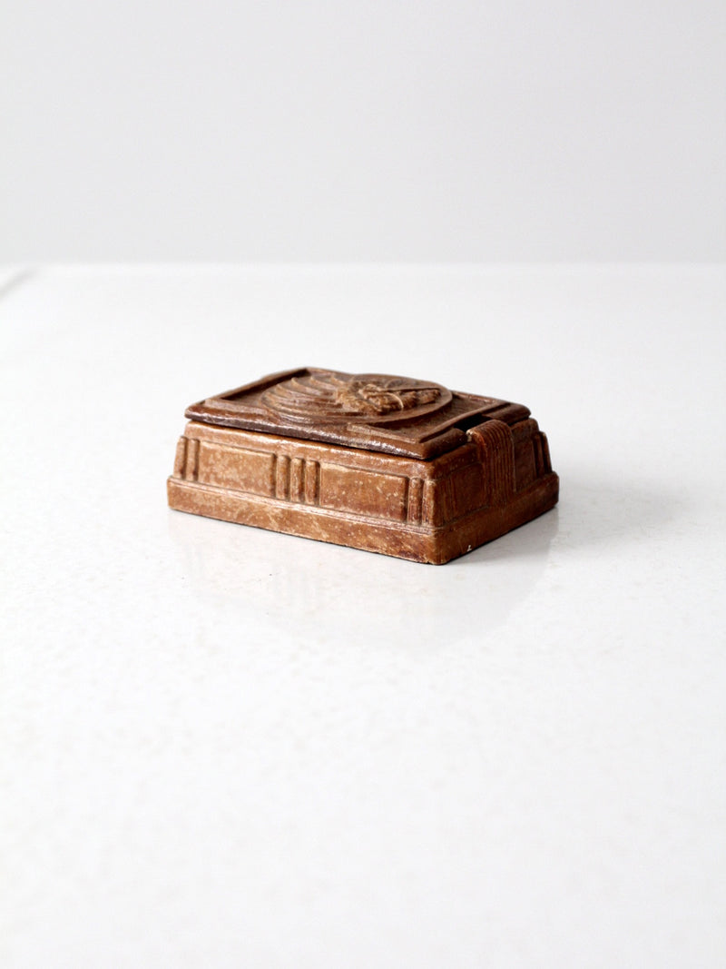 vintage Syroco style valet box with Indian chief