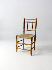 vintage folk art painted rush seat chair