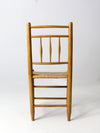 vintage folk art painted rush seat chair