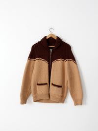 vintage 50s chunky knit novelty cardigan