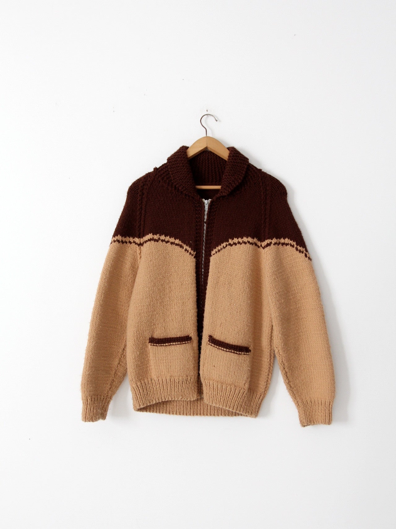 vintage 50s chunky knit novelty cardigan