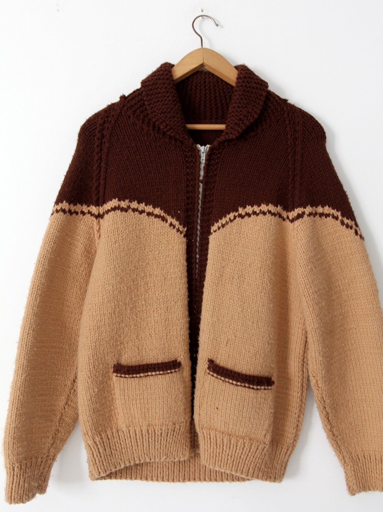 vintage 50s chunky knit novelty cardigan