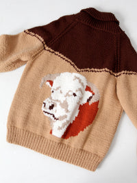 vintage 50s chunky knit novelty cardigan
