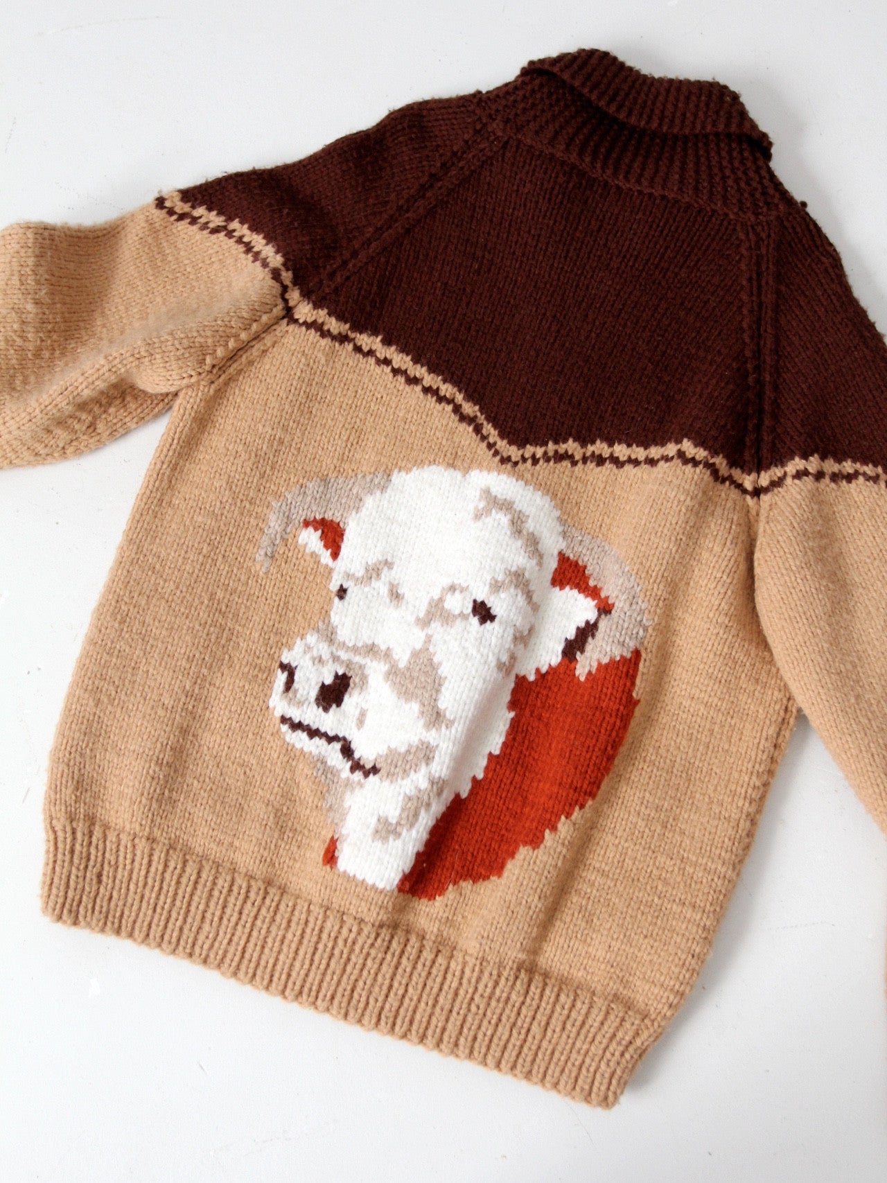 vintage 50s chunky knit novelty cardigan