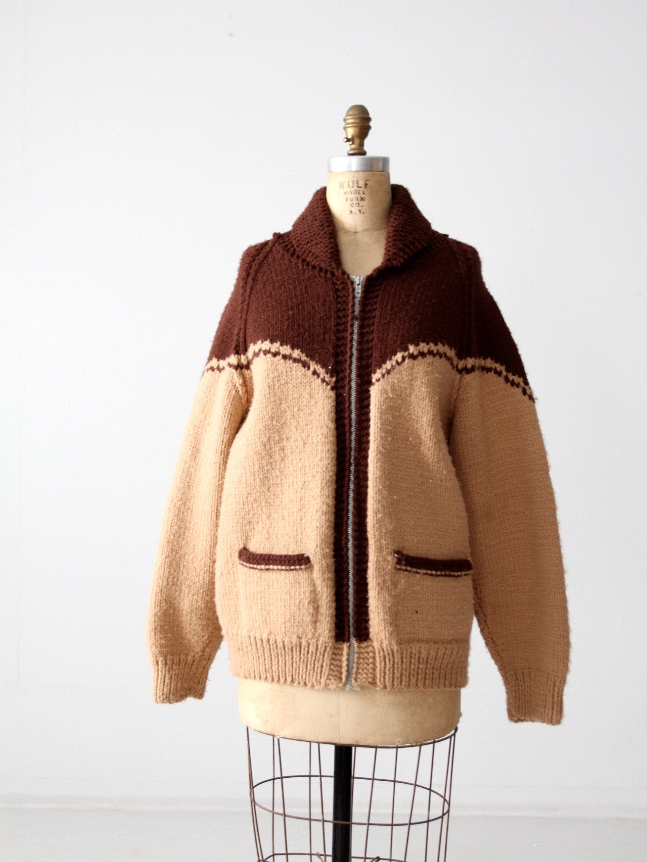 vintage 50s chunky knit novelty cardigan