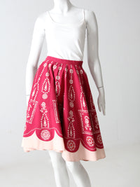 vintage boho print skirt