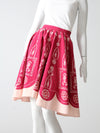 vintage boho print skirt