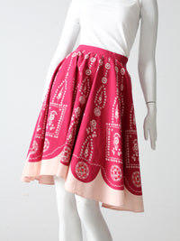 vintage boho print skirt