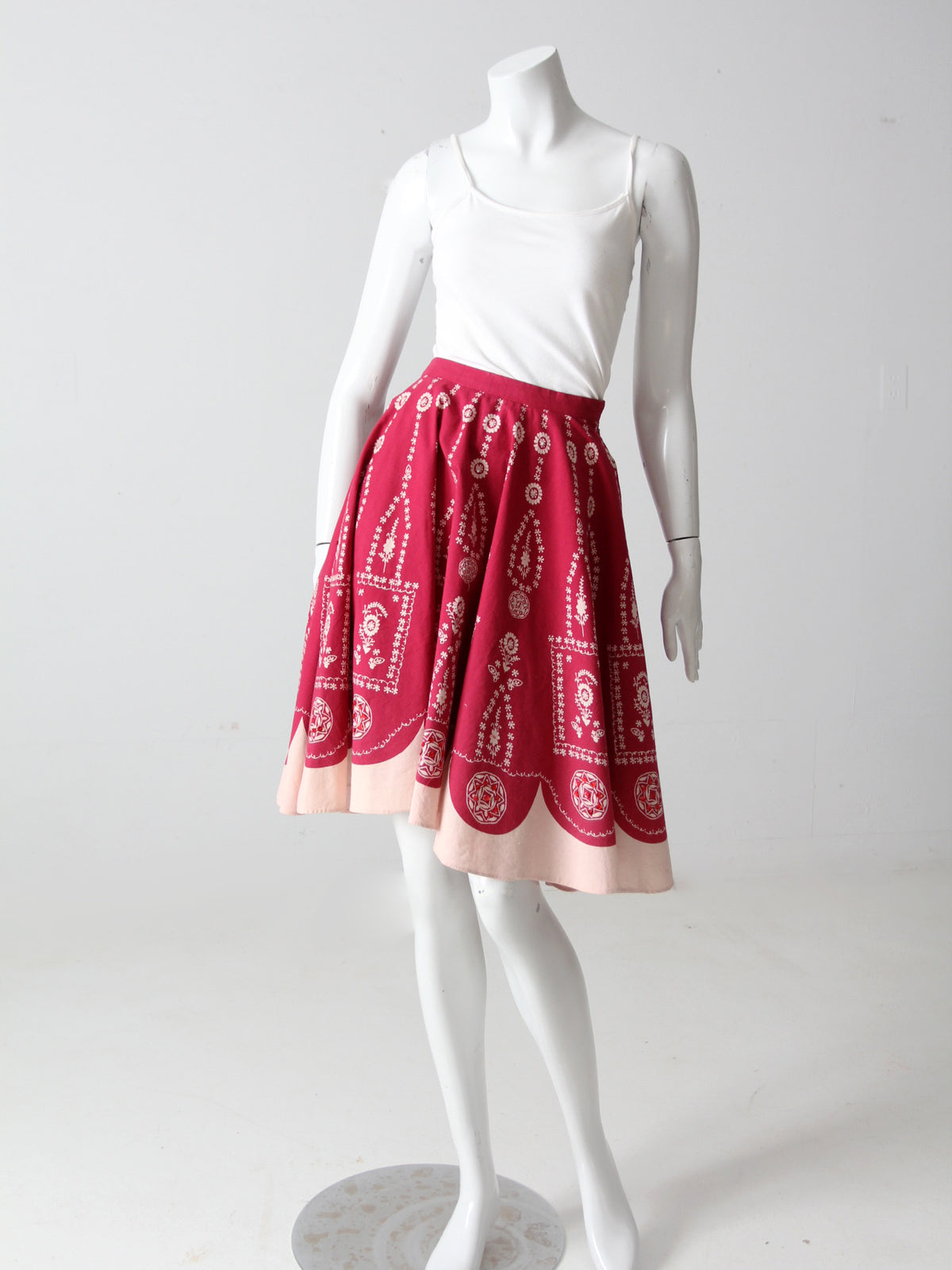 vintage boho print skirt