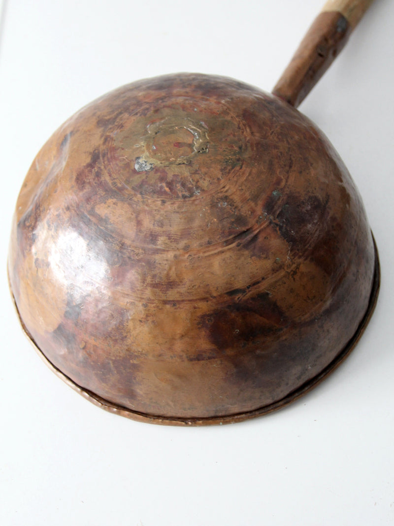 antique round bottom copper pan