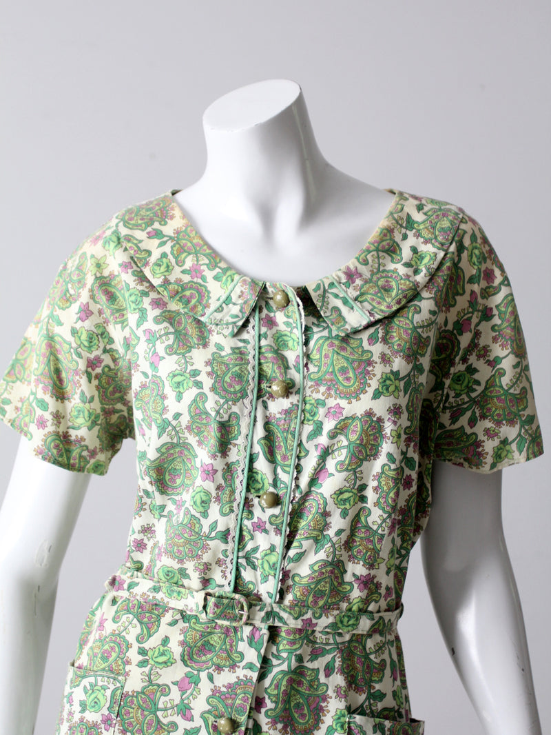 vintage 50s paisley print dress