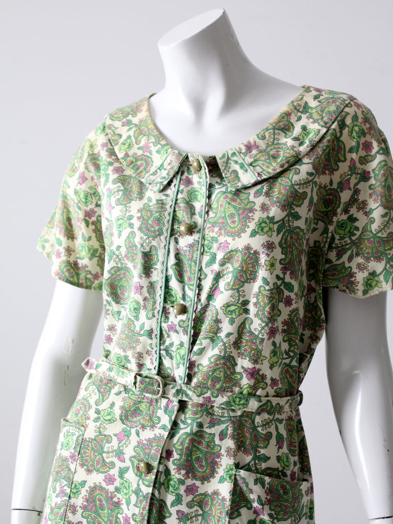 vintage 50s paisley print dress