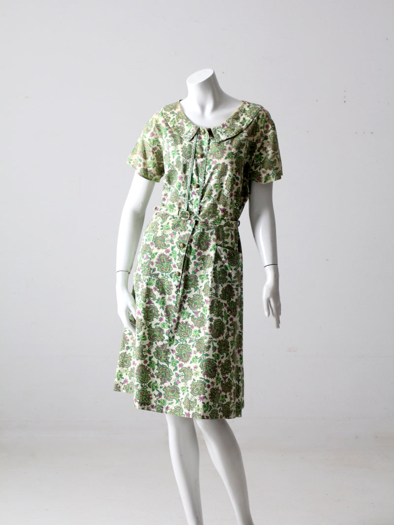 vintage 50s paisley print dress