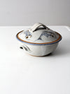 vintage studio pottery covered bowl