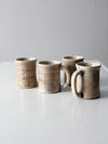 vintage studio pottery mugs set of 4