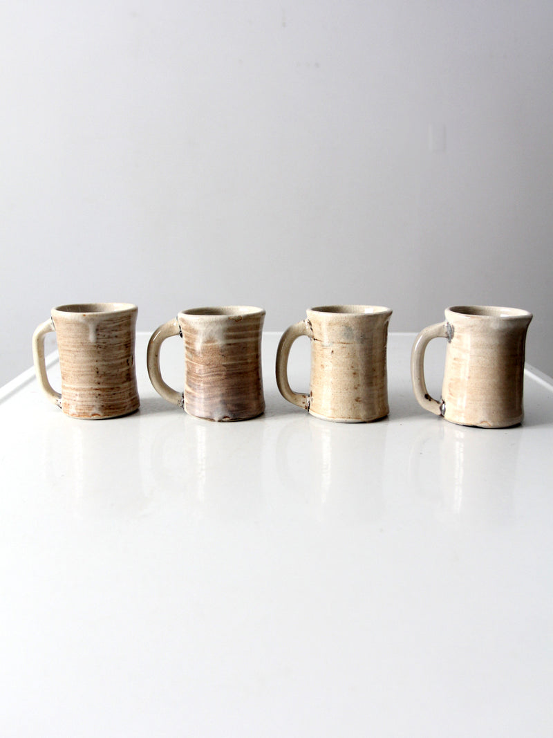 vintage studio pottery mugs set of 4