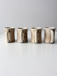 vintage studio pottery mugs set of 4