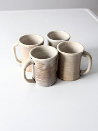 vintage studio pottery mugs set of 4