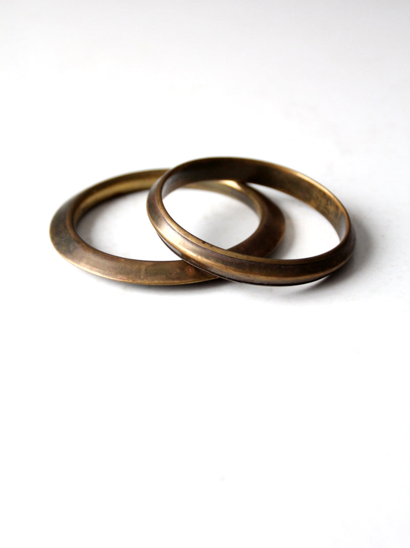 vintage brass bangles pair