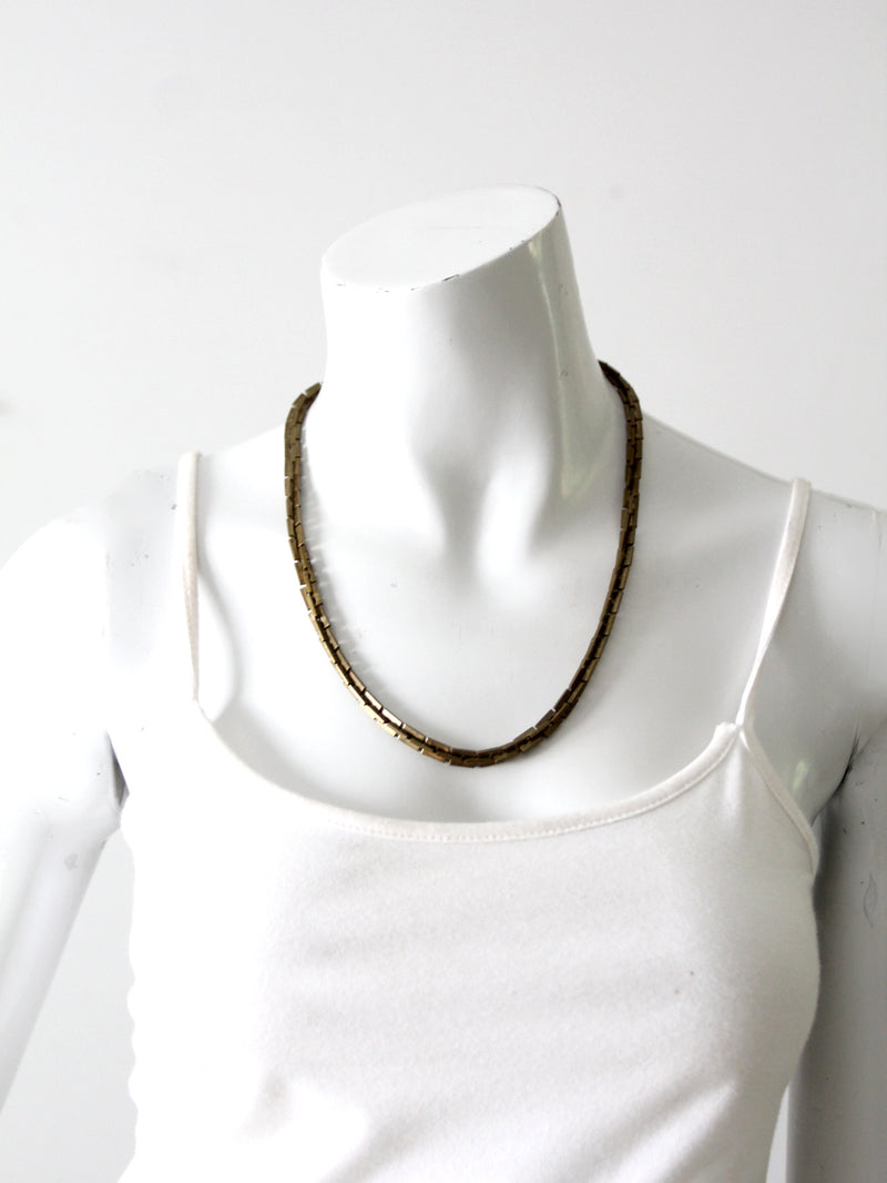 vintage gold tone chain necklace