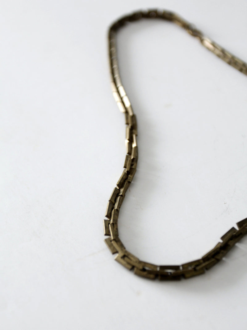 vintage gold tone chain necklace