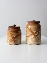 vintage studio pottery jars set 2