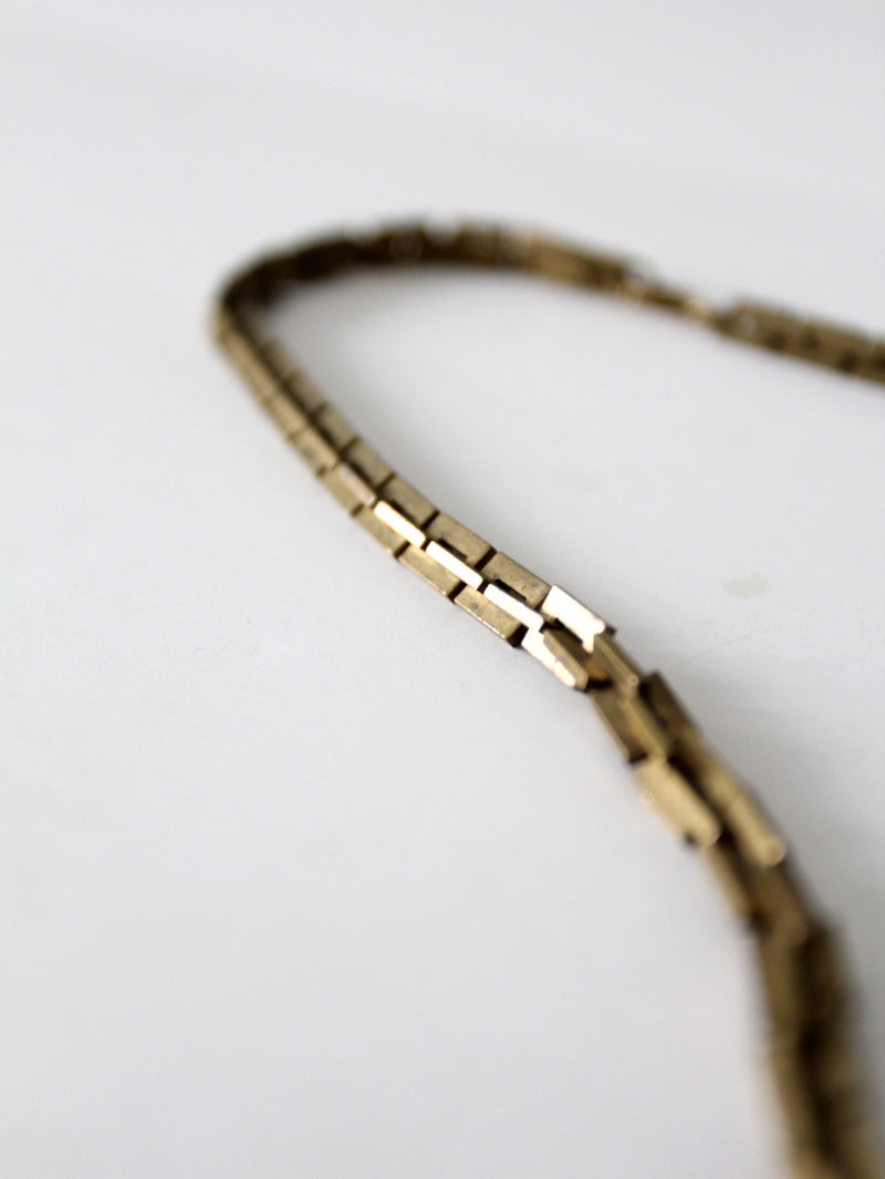 vintage gold tone chain necklace