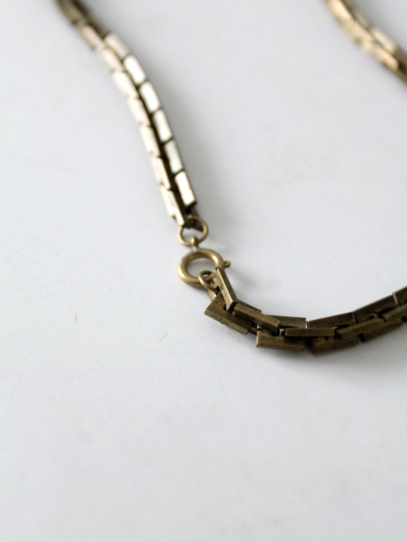 vintage gold tone chain necklace