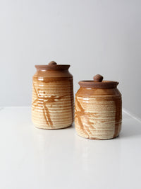 vintage studio pottery jars set 2