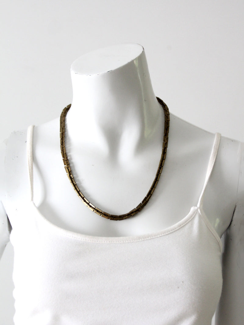 vintage gold tone chain necklace