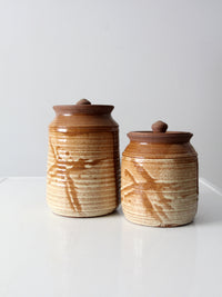 vintage studio pottery jars set 2