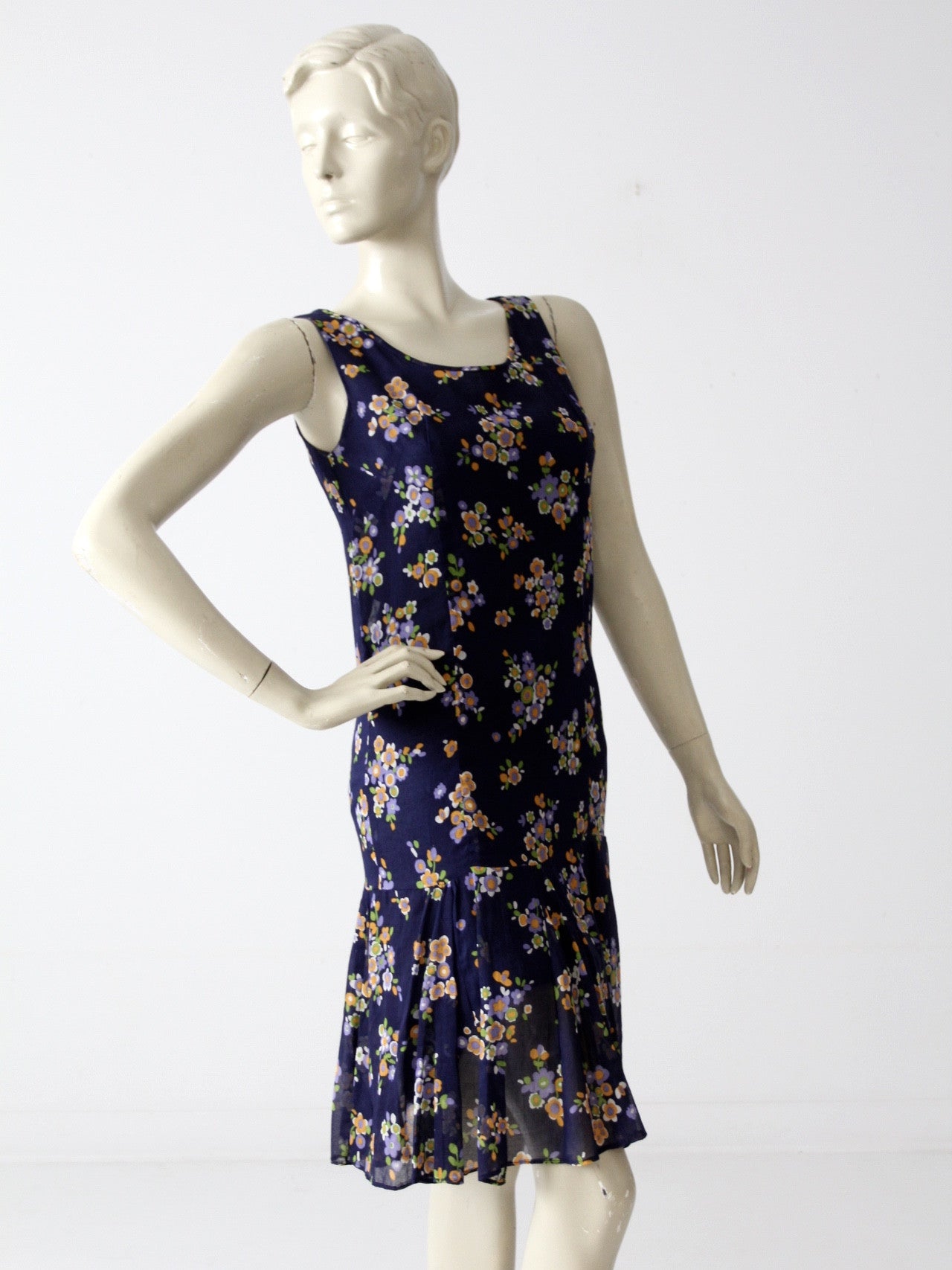 vintage 60s drop waist dress with floral print