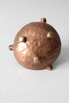 antique copper match holder ashtray