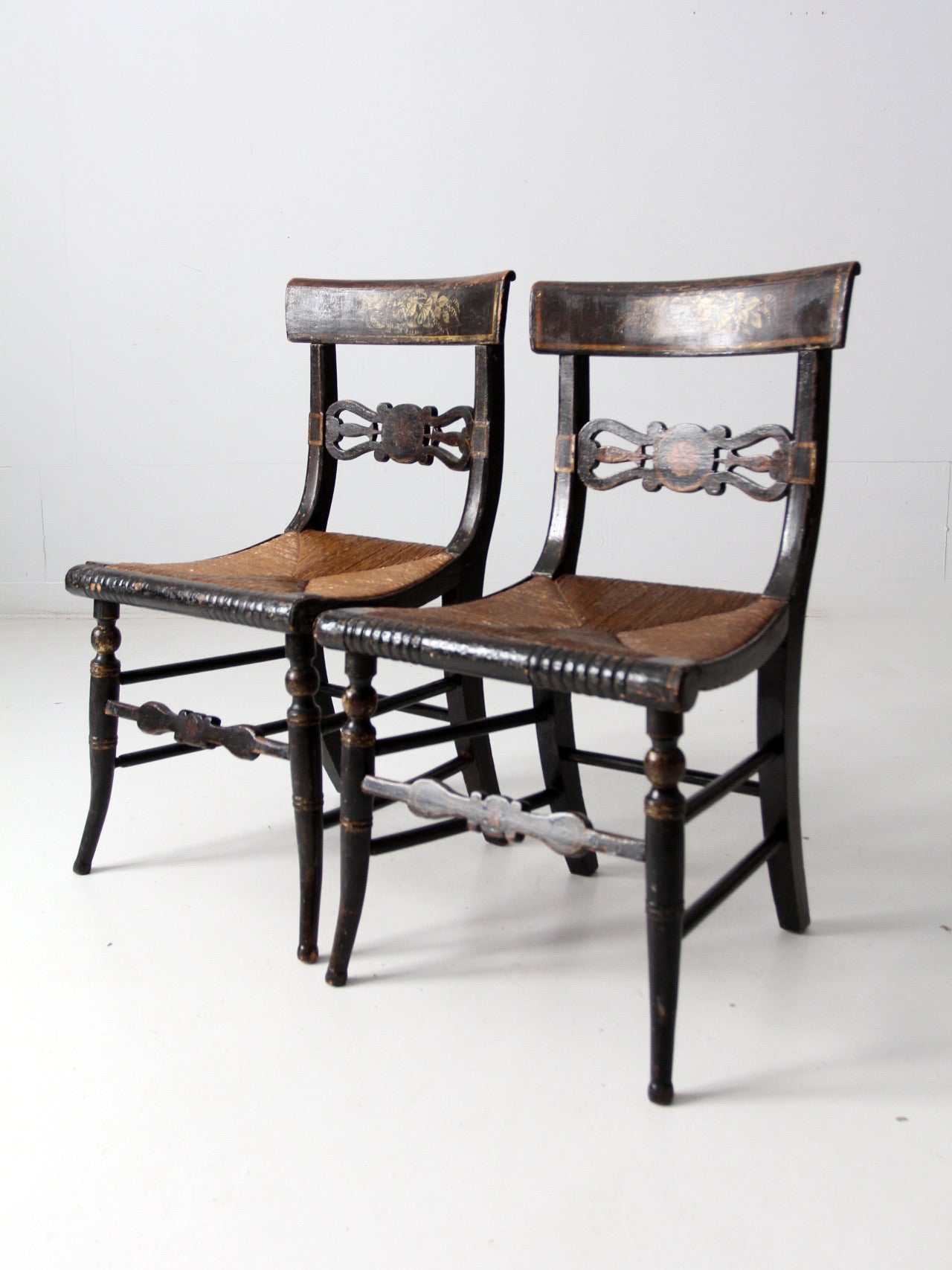 antique Hitchcock chairs pair