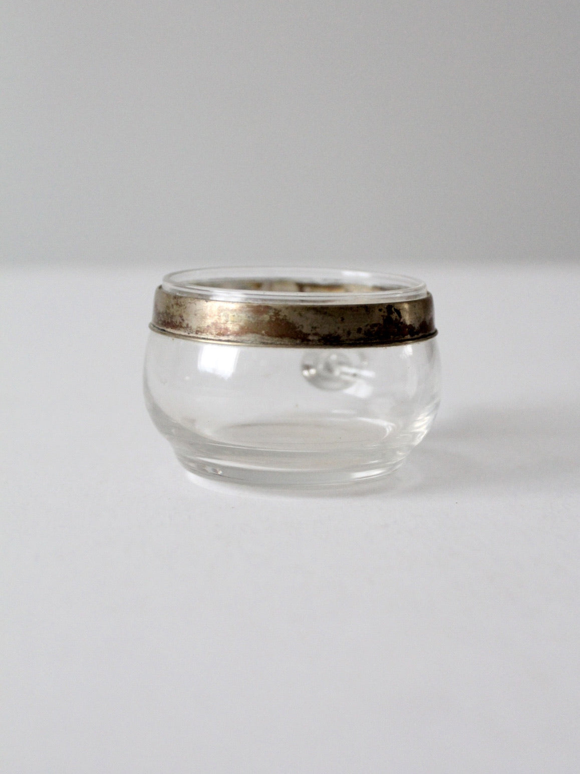 vintage silver rimmed glass cup