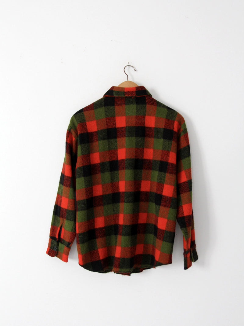 vintage 60s wool plaid shirt jacket