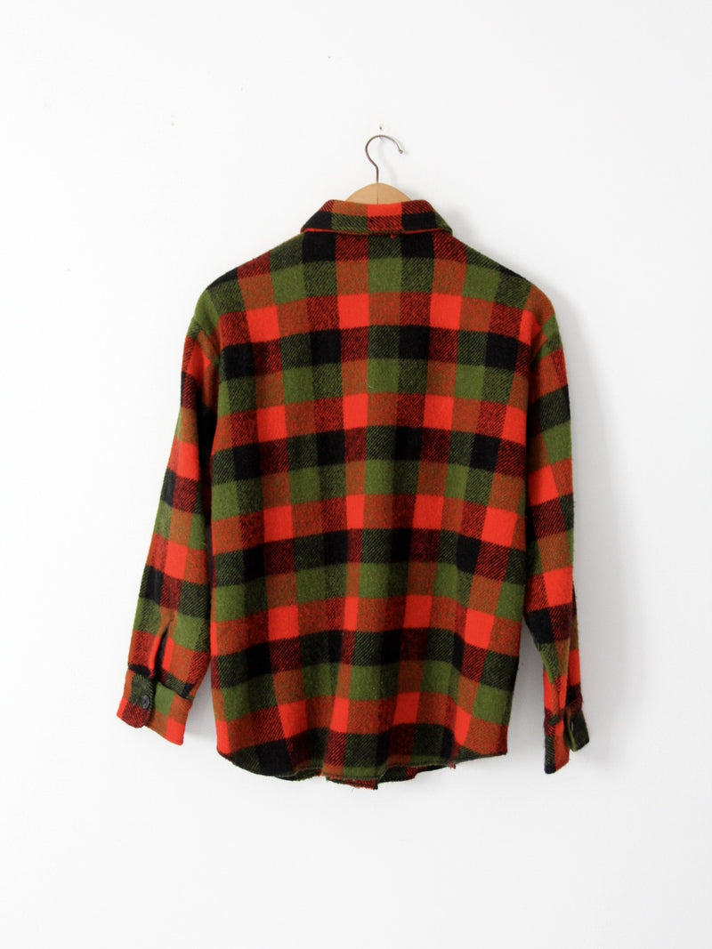 vintage 60s wool plaid shirt jacket